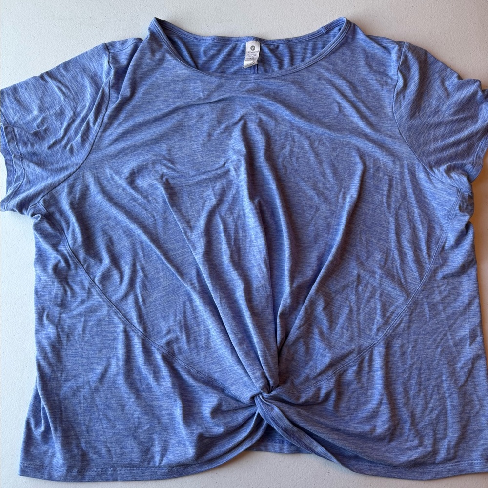 Velocity Heather Blue Knot Front Active Tee